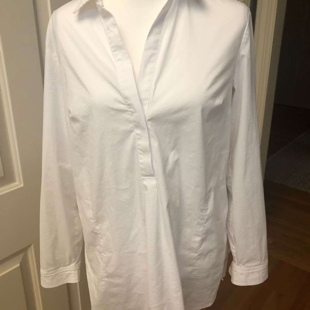 Joan Vass White Oversized Top